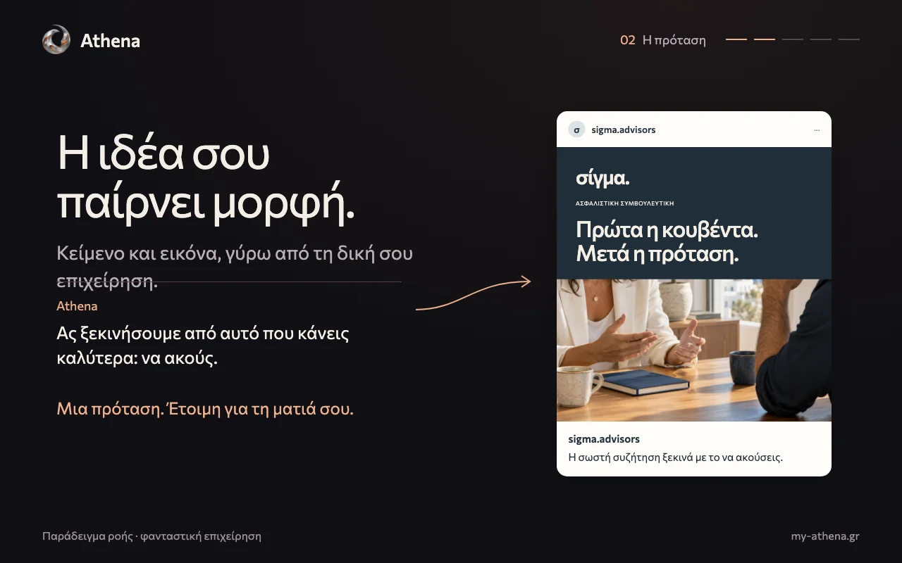 Η Athena μετατρέπει την ιδέα ενός ασφαλιστικού συμβούλου σε σχεδιασμένο post